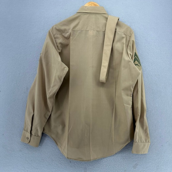 USMC Military Uniform Shirt Wool Blend Long Sleeve Khaki + Tie DSCP Skillcraft - Picture 3 of 9